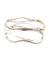 ფოტო #4 პროდუქტის Fresh Genuine Bronze and Sterling Silver Abstract Cuff Bracelet