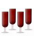 Фото #1 товара Jay Import Red and White Flute Glasses, Set of 4