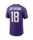 Фото #4 товара Men's Justin Jefferson Purple Minnesota Vikings Player Name and Number T-shirt