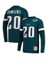 Men's Brian Dawkins Midnight Green Philadelphia Eagles Retired Player Name and Number Long Sleeve Top M - фото #3