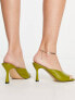 Only patent heeled mule sandal in lime