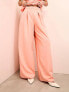 ASOS LUXE tailored wide leg trouser in peach