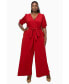 Plus Size Iris Surplice Belted Pocket Jumpsuit