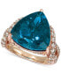 Фото #1 товара Deep Sea Blue Topaz (9 ct. t.w.) & Nude Diamonds (1-3/4 ct. t.w.) Ring in 14k Rose Gold