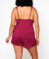 ფოტო #2 პროდუქტის Plus Size Josie Modal Cami Short Set Trimmed in Lace, 2pc Set