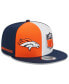 ფოტო #1 პროდუქტის Men's Orange, Navy Denver Broncos 2023 Sideline 9FIFTY Snapback Hat