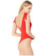 Bardot 188848 Womens Bow Tie Sleeveless Bodysuit Fire red Size 8/Medium