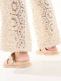 ASOS DESIGN Frozen double strap slider in beige