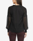 Фото #2 товара Womens Balloon Sleeve Blouse with Smocked Detail