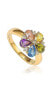 ფოტო #1 პროდუქტის Suzy Levian Sterling Silver Cubic Zirconia Multi-colored Floral Cluster Ring