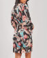 ფოტო #2 პროდუქტის Women's Silky Soft Short Printed Robe