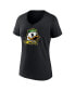 ფოტო #3 პროდუქტის Women's Black Oregon Ducks Evergreen Logo V-Neck T-shirt