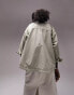 Фото #6 товара Topshop Petite oversized lightweight cotton shacket in khaki