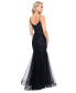 ფოტო #2 პროდუქტის Women's Sleeveless Glitter Mesh Mermaid Gown