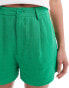 Фото #5 товара Stradivarius linen look short in green