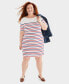 Фото #1 товара Plus Size Printed Boat-Neck Dress, Created for Macy's