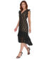 Women's V-Neck Ruffle-Trim Lace Dress