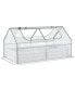 Фото #1 товара Galvanized Raised Garden Bed with Mini Greenhouse Cover, Outdoor Metal Planter Box with 2 Roll-Up Windows for Growing Flowers, Fruits, Vegetables, and Herbs, 73" x 38" x 36", Clear