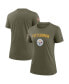 ფოტო #4 პროდუქტის Women's Olive Pittsburgh Steelers 2022 Salute To Service Legend T-shirt