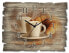 Фото #1 товара Wanduhr Holz Cappuccino und Croissant