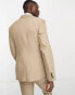 ASOS DESIGN skinny oxford suit jacket in toffee Бежевый, Chest 32 Regular - фото #5