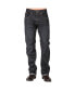 ფოტო #1 პროდუქტის Men's Relaxed Straight Leg Premium Denim Jeans Black Coated Throwback Style Zipper Trim Pockets