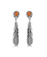 Фото #2 товара Sterling Silver Feather and Genuine Gemstone Dangle Earrings