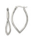 ფოტო #1 პროდუქტის Stainless Steel Polished Wavy Hoop Earrings