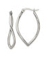 Stainless Steel Polished Wavy Hoop Earrings