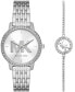 Фото #1 товара Women's Melissa Three-Hand Stainless Steel Watch Set 35mm