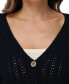 ფოტო #4 პროდუქტის Women's Cotton Pointelle Cropped Cardigan