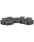 Фото #4 товара CLOSEOUT! Haigan 6-Pc. Leather Chaise Sectional Sofa with 2 Power Recliners, Created for Macy's