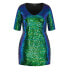 Фото #3 товара Plus Size Sequin Glam Dress