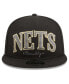 Фото #4 товара Бейсболка с напуском New Era мужская черного цвета Brooklyn Nets Golden Tall Text 9Fifty Snapback Hat