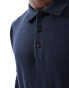 Фото #3 товара Brave Soul long sleeve knitted polo in midnight navy