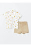 Фото #1 товара Костюм для малышей LC WAIKIKI набор рубашка и шорты для мальчика Hakim Yaka 2 шт.