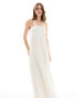 Pretty Lavish bandeau linen blend midaxi dress in beige