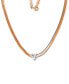 ფოტო #1 პროდუქტის Lab-Grown White Sapphire Heart Solitaire 18" Collar Necklace (1-1/20 ct. t.w.) in 14k Rose Gold-Plated Sterling Silver