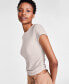 ფოტო #6 პროდუქტის Women's Short-Sleeve Side-Ruched Crop Top