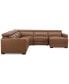 Фото #24 товара Nevio 124" 5-Pc. Leather Sectional with 1 Power Recliner, Headrests and Chaise, Created For Macy's
