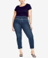 Фото #3 товара Plus Size Butter Denim Pull On Petite Length Jeans