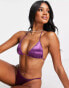 Фото #1 товара South Beach multiway triangle bikini top in high shine purple