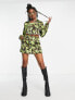 COLLUSION cropped twill jacket in floral camo co-ord