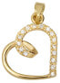 Фото #1 товара Gold pendant with crystals Heart 249 001 00451