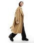 Bershka wool trench coat in camel