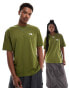 The North Face Geolines Redbox backprint oversized t-shirt in khaki exclusive to ASOS