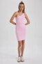 Фото #5 товара Coool Bodycon Penye Tek Omuzlu Mini Elbise A5391ax23sm