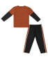 Фото #2 товара Toddler Boys and Girls Texas Orange, Black Texas Longhorns Long Sleeve T-shirt and Pants Set