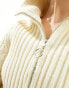 Фото #2 товара Mango zip front funnel neck jumper in beige