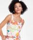 Фото #3 товара Women's Floral-Print Square-Neck Tank Top, Created for Macy's